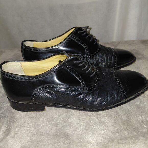 Zelli Dress Shoes Mens Size 12M Black Oxford  Leather Lace Up Square Toe main image 4